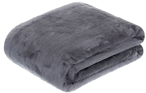 Brandsseller Felldecke Kuscheldecke Nerzfelloptik - 180 x 220 cm | 1450g - Anthrazit
