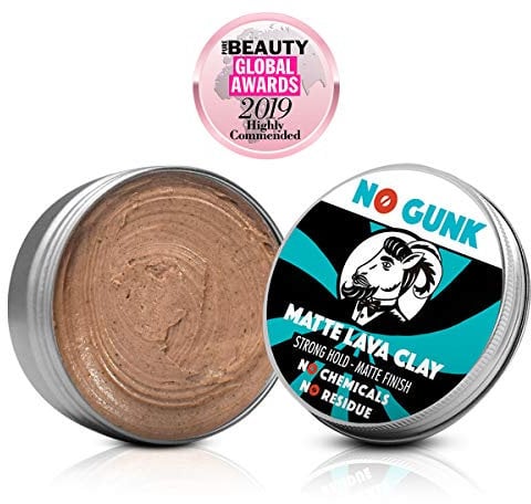 NO GUNK 100% Natürliche Matt Clay Haarwachs/Haarpaste - Starker Halt - Nur mit natürlichen und bio Inhaltsstoffen - Matte Lava Clay (Unparfümiert, 50g)