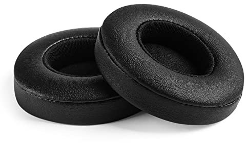 Yizhet 1 Paar Ersatz Ohrpolster Kompatibel mit Beats Solo 2 Solo 3 Wireless Bluetooth Kopfhörer mit Premium Memory-Schaum & Proteinleder (Schwarz)