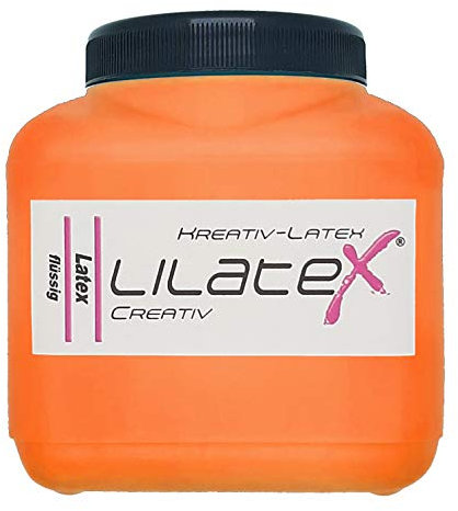 Lilatex 1 Liter farbiges Flüssiglatex/Farblatex/Latexmilch - dünnflüssiges Naturlatex (orange)