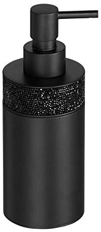 Decor Walther Rocks SSP 1 Seifenspender, schwarz matt H 17,5cm Ø 6,5cm mit Kristallen von Swarovski®