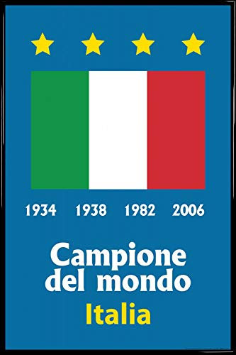1art1 Football Affiche Murale et Cadre (Plastique) - L'Italie Championne du Monde 1934 1938 1982 2006 (91 x 61cm)