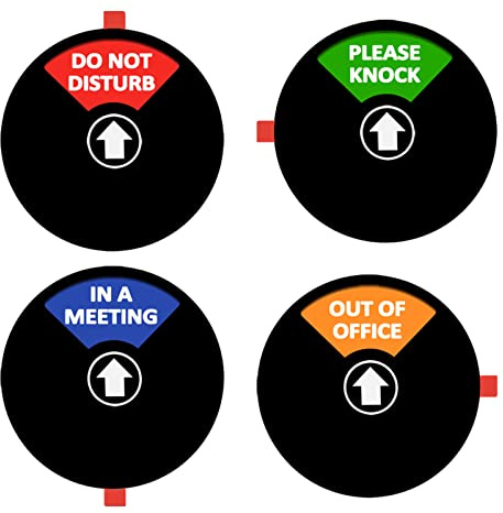 Cartello con scritta LoYinLo Do Not Disturb/Please Knock/Out of Office/in a Meeting (lingua italiana non garantita), con scritta Privacy Door Status that let other know whether you're available or