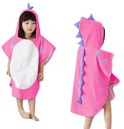 Verve Jelly 4-8 anni Asciugamano da spiaggia per bambini con cappuccio Bagno doccia Piscina per ragazze Ragazzi Bambini Accappatoio per bambini (Rosa)