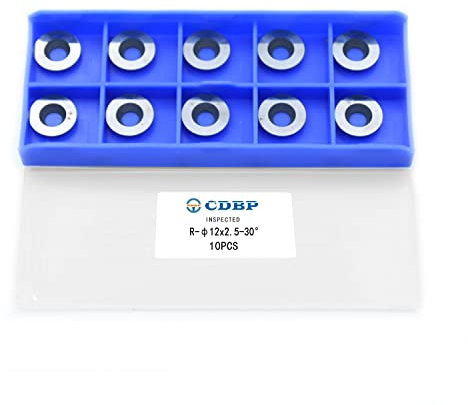 CDBP Inserti Rotondi in Carburo 12mm per Tornio Legno,Ci3 Utensili Professionali per Falegnami,Intaglio Artistico e Legno Duro, 10pezzi