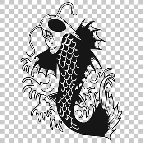 myrockshirt Koi Karpfen Fisch Japan 30 cm Aufkleber Sticker Autoaufkleber