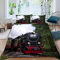 Aurorai Bettwäsche Set Dampflokomotive Eisenbahn 3D Druck Bettwäsche 135x200 Retro-Zug Bettbezug Mikrofaser Weiche Bettbezüge mit Reißverschluss 3 teilig mit 2 Kissenbezüge 80x80cm für Jungen