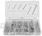 Kit d'assortiment de goupilles fendues 555 pcs goupilles de fixation en fer goupilles fendues galvanisées pour automobile, mécanique, garage automobile, atelier, avec une boîte de rangement