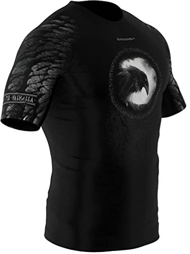 SMMASH Funktionsshirt Herren Rashguard Kurzarm Sportshirt MMA Thaibox Muay Thai Kickboxen Atmungsaktiv Abriebfest