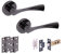 HANDLEZONE® Zena Internal Door Handle Latch Pack, Complete with Lever On Rose Handles, Latch, Ball Bearing Hinges - Black Nickel