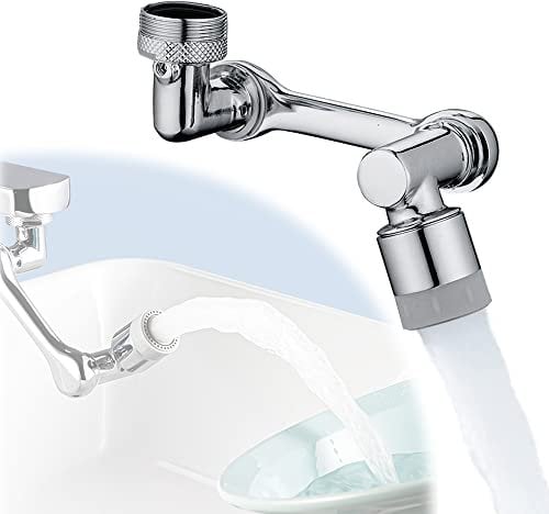 AVCXEC 1080° Schwenkbarer Wasserhahn Strahlregler, Luftsprudler Wasserhahn Aufsatz, Drehbarer Verlängerungshahn, Wasserhahn Verlängerung Aufsatz, Spritzfilter Wasserhahn, Perlatoren für Wasserhähne
