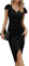 Missufe Vestido de cóctel para mujer, vestido de fiesta, vestido midi de verano, elegante, bodycon vintage, con volantes, Negro , XXL
