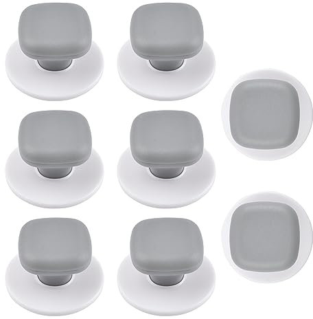 MOROBOR Lot de 8 poignées de tiroir autocollantes grises rondes et carrées en plastique - Poignées auxiliaires pour armoires, tiroirs, verre