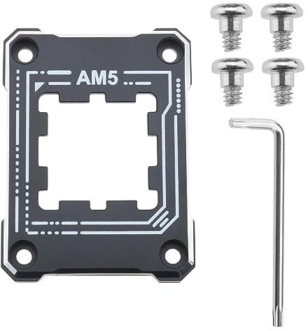 Create idea AM5 CPU Holder AM5 Anti-bending Contact Frame with 4Pcs Screws & 1x Screwdriver Corrective Anti-Bending Fixing Frame 75x56mm/ 2.95x2.2in Black