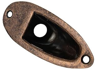 Guyker 1 Piece Oval Curved Metal Jack Plate Jackplate for Electric Guitar Bass, Bronze