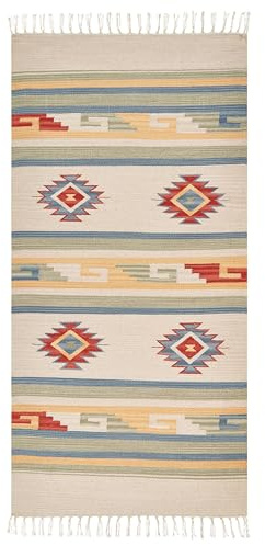 Beliani Kelim-Teppich Baumwolle bunt 80 x 150 cm handgewebt geometrisches Muster Aparan