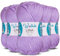 Wollidu Lina Wolle zum Stricken und Häkeln 500g 80% Polyacryl 20% Schafwolle Mulesing-frei Oeko-Tex 5x 100g/90m Häkelwolle/Strickwolle - Flieder