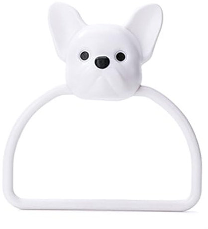 Julyue Handtuchhalter Zur Wandmontage, Niedlicher Handtuchhalter für Badezimmerwand, Handtuchring aus Kunststoff, Cartoon-Handtuchhalter, Moderner Handtuchhalter für Küche und Badezimmer(Hundestil)