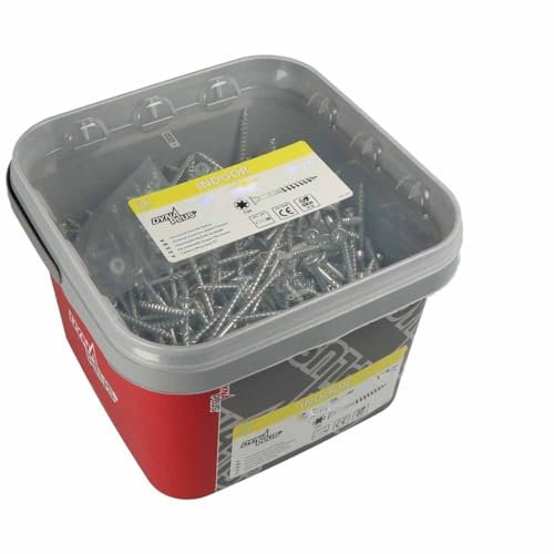 DynaPlus® Universalschraube 4,0x40/24mm, verzinkt, Senkkopf, TX20, Eimer mit 2000 Schrauben