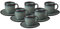Villeroy & Boch like. by Lave Gris Kaffeetassen mit Untertassen 6er Set, 190 ml, Kaffee-Set für 6 Personen, Steingut-Kollektion im Pottery-Stil, Grau