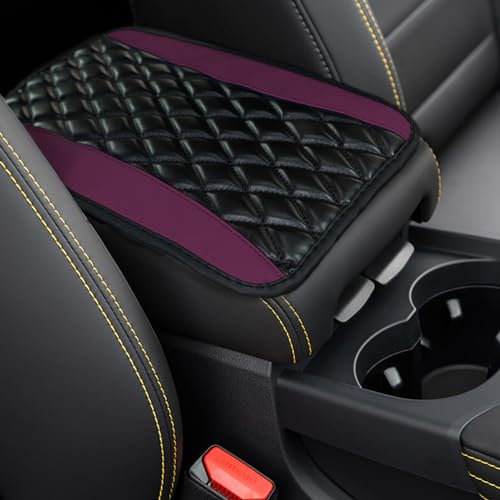 deemars Auto Mitte Konsole Kissen Pad, Konsole Armlehne Abdeckung, Universal Armlehne Sitzkasten Abdeckung Protector, Armlehne Box Matte Auto Dekor Zubehör für die Fahrzeuge (Lila)