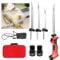 aromaoveite Coltello Elettrico per Filetti di Pesce Senza Fili, Coltello per Filetti di Pesce da Cucina Senza Fili-4 Lame Alternative Rivestite Antiaderenti+2 Batterie agli Ioni di Litio+Borsa,Red