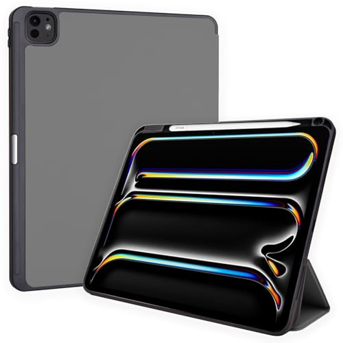 TECHGEAR Smart Case for Apple iPad Pro 11 (M5 2025 & M4 2024) Slim PU Leather Tri-Fold Stand Cover with Apple Pencil Holder, Auto Sleep/Wake & Corner Protection - Grey