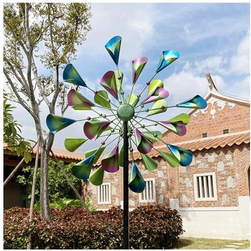Windräder für den Garten, 78 × 20 Zoll, mit Gartenpfahl aus Metall, kinetisches Windrad, kinetisches Windrad mit Zwei Richtungen, Windrad für den Garten