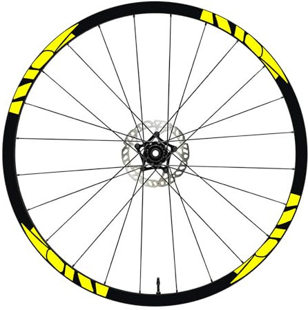 DualColorStampe Felgenaufkleber für Fahrrad, 26 Zoll – 27,5 Zoll – 28 – 29 Zoll (66 – 61 cm) Rad MTB BDC Aufkleber Felgen für Mountain Bike Code B0193 (fluoreszierendes Gelb, 27,5 Zoll)