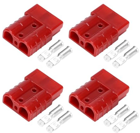 CGEAMDY 4 Pieces Plug Cable Terminal Batter, Quick Connect Disconnect Batterys Connector, Battery Quick Disconnect Plug, 50A Batterys Connector Flame Retardant, 50amp Battery Quickconnection Plug