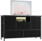 Commode à 8 Tiroirs & Meuble TV avec LED, Station De Charge, Commode De Chambre avec Structure en Métal, Tiroir en Tissu, Meuble De Rangement