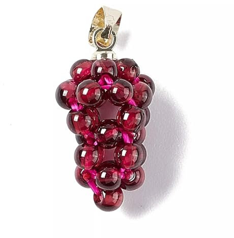 Lot de 10 pendentifs en grappe de Grenat Naturel pour Fabrication de Bijoux en Raisin 19 x 10 x 9,5 mm