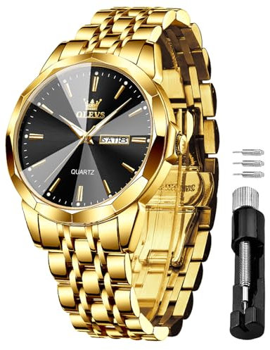 OLEVS Herrenuhren Skelettuhr Quarz Rennwagenrad Edelstahl Casual Sports Wasserdicht Leuchtend Herrenarmbanduhren