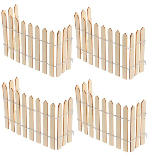 Hemobllo 4stücke Teiliges Miniatur Holzzaun Für Puppenhaus Unvollendete Holzlatten Für Kreative Gartendekoration Und Weihnachtsbaumornamente Für Mikrolandschaften