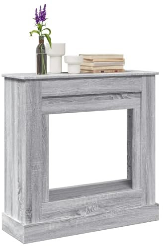 NQJIBUE Artikel-Fireplace Surround Grau Sonoma 90x30x90cm Holzwerkstoff Kaminofen Zubehör