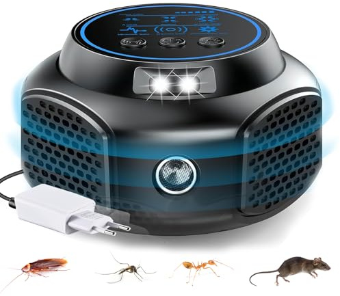 Aolawco Ultrasonic Mouse and Rats 360°, Ultrasonic Mouse Repellent with Plug, Mouse Repellent, Rat Repellent with Ultrasound, Ultrasonic Against Rats for Rodents, Mice, Squirrels, Spiders, Roach