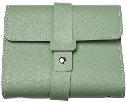 CALFOVERA 42 paio di Portagioie Da Viaggio Pieghevoli con Design A Libro Porta Ciondoli Porta Orecchini Portatile In Pelle PU Organizer per Orecchini Bracciali Collane e Anelli Da Donna (Verde)