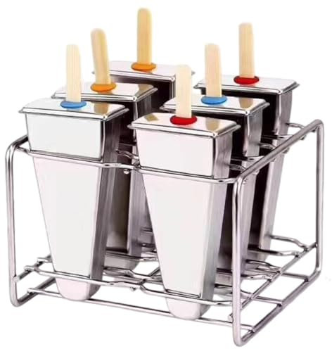 Vobumix Moule À Glace avec Support en Acier Inoxydable, Moule À Glace en Métal pour Gâteaux, Cake Pops Anneaux De Dentition Apaisants