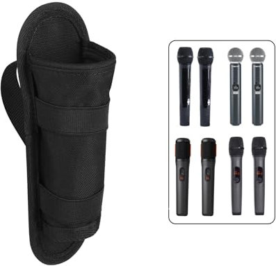 Microphone Stand Organizer Cup Holder for JBL Partybox Mic Series - Black KTV Live Streaming Microphone Holder - Secures Single Mic on Mic Stands/Car Rod Stands, 47g Lightweight Design