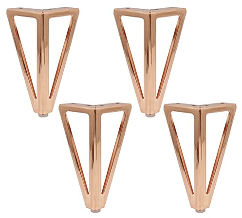 GLMGBP 4pcs 15CM Furniture Legs, Interchangeable cabinet legs, DIY Furniture Metal Table Legs,for Sofa Coffee Table TV Cabinet Bathroom Cabinet, Bearing about 400KG(Color:rose gold,Size:15cm)