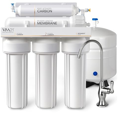 VIVA21 5-Stage Reverse Osmosis System – Premium Under Sink Water Filtration System, Lifetime Limited Parts Support