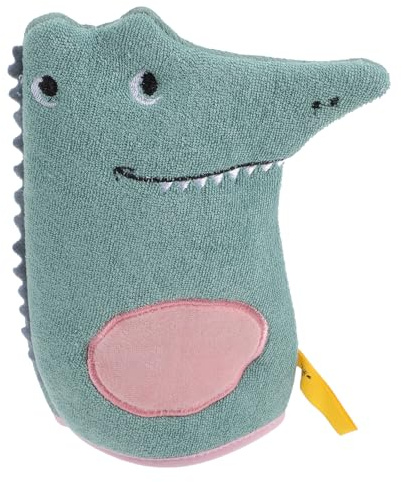 PRETYZOOM Bain pour Garçon et Filles en Éponge Forme Animale Verte, Confortables et Adaptés aux Mains Adultes, Bain des Tout-petits