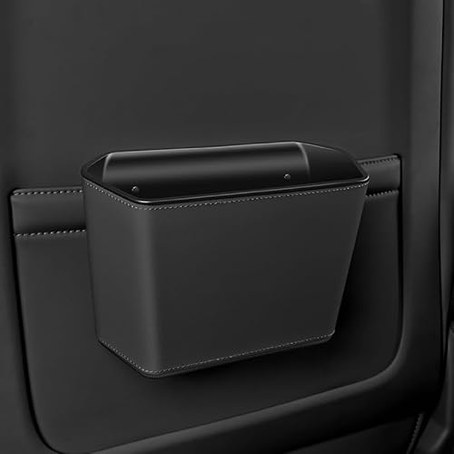 Qirc Poubelle de voiture avec clip, mini porte-poubelle portable pour siège arrière et porte de voiture, rangement à suspendre, étanche et anti-fuite, pour voiture, SUV (noir1)