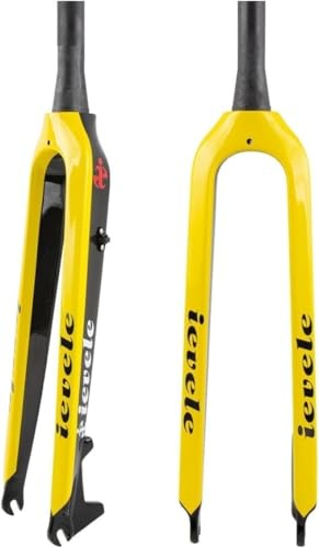 CUCKQUIC Fourche Rigide VTT 26/27,5/29''/29L Fibre Carbone, Tube Conique 28,6 Mm 1-1/2'', Frein Disque, Fourche Avant pour Vélo QR D,29in