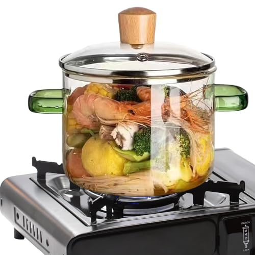 Huehkir Kochtopf | 1600 ml Klarer beständiger Schnellaufheizender Kochtopf Zum Köcheln | töpfe Für Herdplatten - Für Suppen Soßen Milch Erwärmen Tee Zubereiten Pasta Kochen