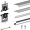Kit SLID'UP 230 aluminium anodisé naturel pour 3 portes de placard coulissantes 19 mm - rail 2,7 m - 70 kg