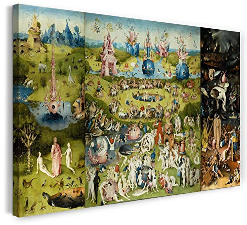 Printed Paintings Leinwand (100x70cm): Hieronymus Bosch - Der Garten der Lüste (1490/1510) - Alle