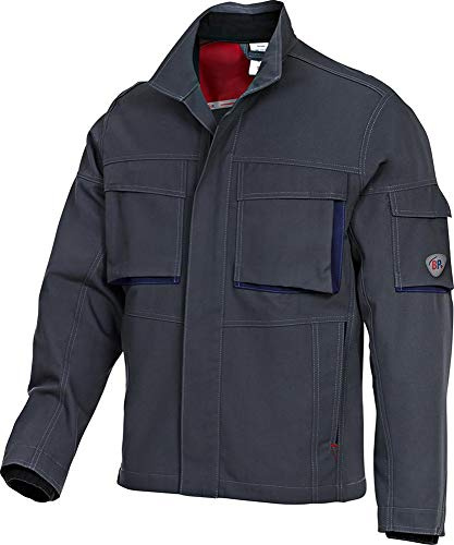 BP 1795-720-5332-48/50n Arbeitsjacke, Stehkragen, verdeckter Frontreißverschluss, 305,00 g/m² Verstärkte Baumwolle, dunkelgrau/schwarz, 48/50n