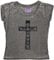 Black Sabbath T Shirt Vintage Cross Official Womens Charcoal Grey Burnout M