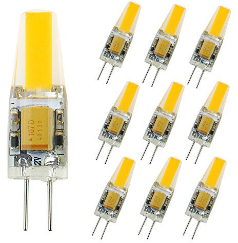 POCKETMAN Paquete de 10, G4 LED de la lámpara de bolsillo 12v AC/DC COB llevó la bombilla de 2W cálido frío 360 ángulo de haz